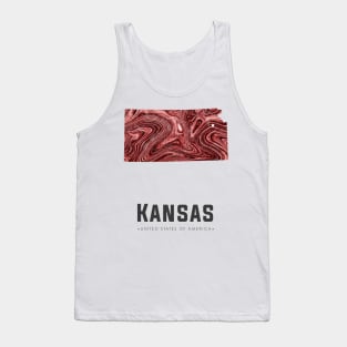 Kansas state map abstract brown Tank Top